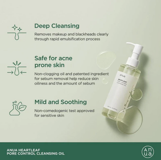 ANUA Heartleaf Cleansing Oil – Daily Blackhead Remover, 200 ml