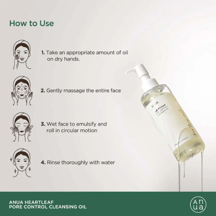 ANUA Heartleaf Cleansing Oil – Daily Blackhead Remover, 200 ml